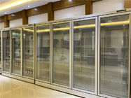 Commerciële de supermarktvertoning van de glasdeur koelere luchtkoelingsijskast met gespleten radiator