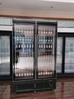 2 de glasdeur drinkt de vitrine van de drankkoelkast, commerciële ijskast van de supermarkt de dubbele deur