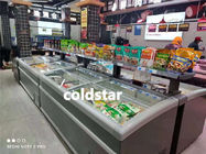 Van het het Materiaal Bevroren Voedsel van de supermarktkoeling van de het Glasdeur van het de Borsteiland de Koelkastdiepvriezer