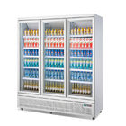 Supermarket Refrigeration Equipment Commercial Glass 3 Doors Upright Display Refrigerator