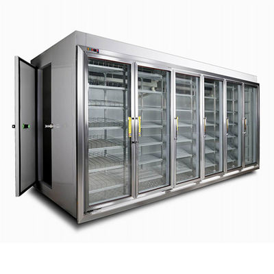 De Zaal van het Polyurethaan Koude Stroage van de glasdeur de Drankengang van de Supermarktmelk in Koeler